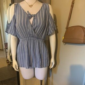 Size medium light blue short romper